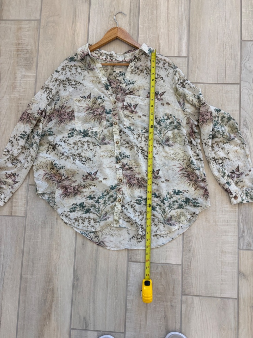 Anthropologie Pilcro The Romy Relaxed Buttondown Shirt Jungle Tapestry, Size 1X - Picture 5 of 7
